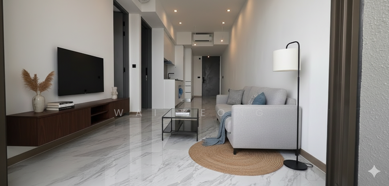 Living. AI generated furniture & lights