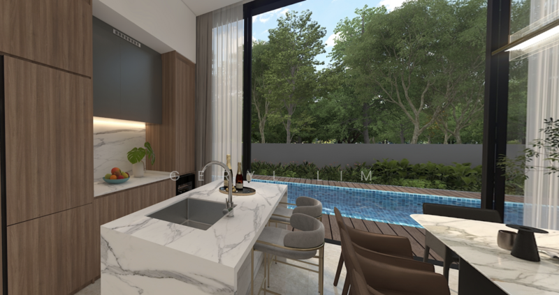 Artist impression of the other corner terrace in the same project