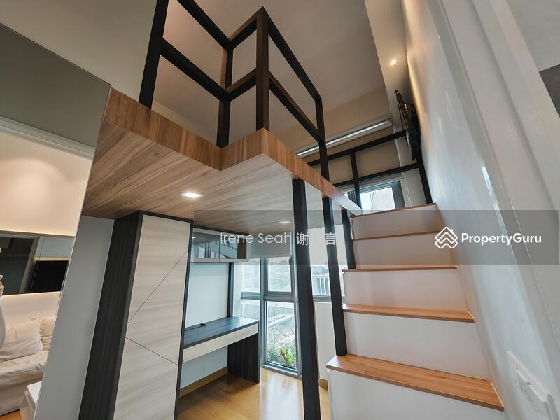 Loft bedroom with ample storage space