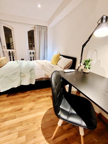 Study table with lamp