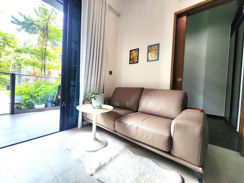 Bright Living Room with High Ceiling