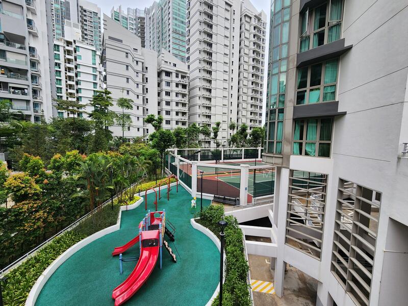 children playground and tennis courts