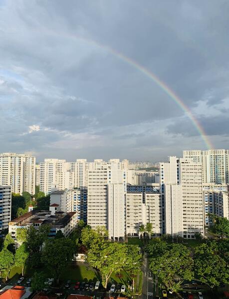Stunning Clear sky view double rainbow