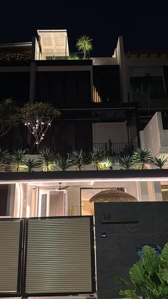 Front gate night view 