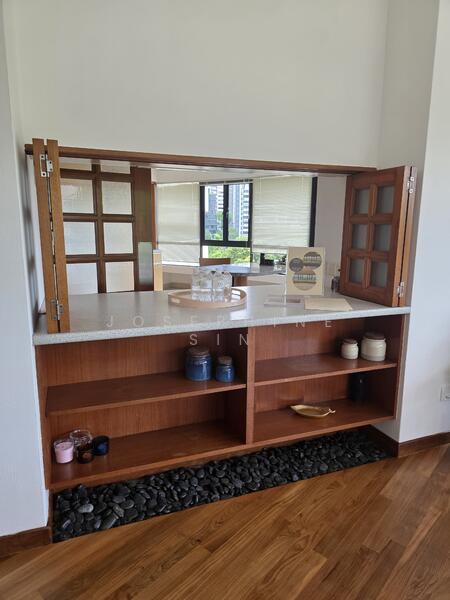 View of kitchen from dining room