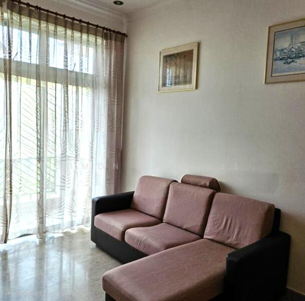 Marble-floored living room