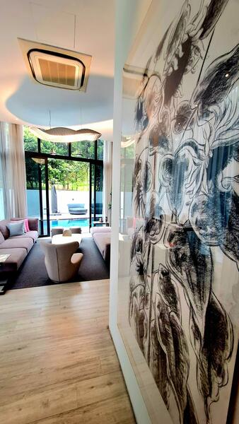 A Large Main Door Opens to this Living