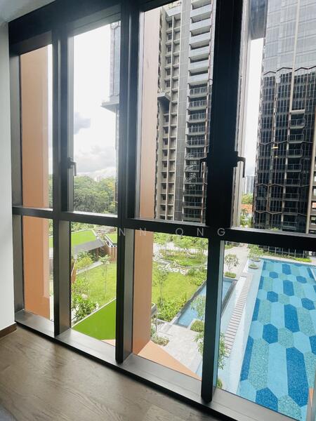 Pool view from bedrooms. No road noise!