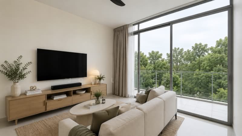 Botannia, 29 West Coast Park, 3 Bedrooms, 1,280 sqft, Condominium For Sale, by Joell Kher, 60170483 - Living Room - PropertyGuru.com.sg