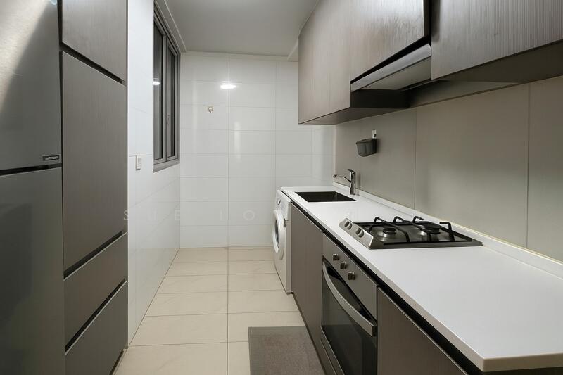 Modern enclosed kitchen with gas stove