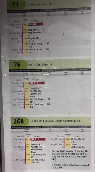 Bus numbers below the block