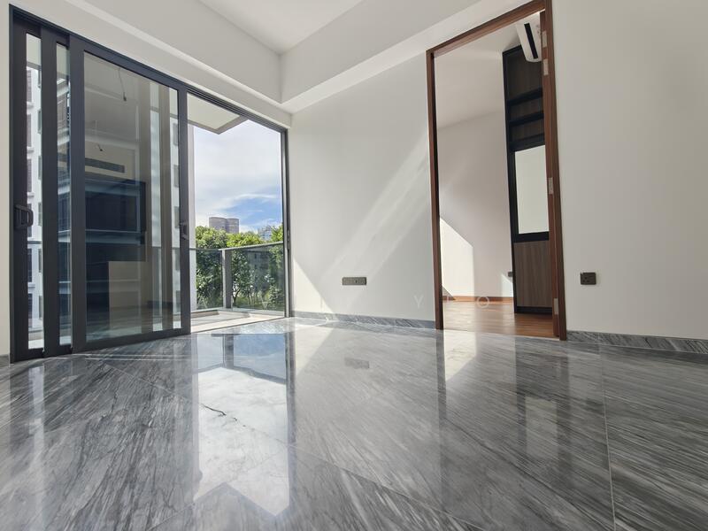 Living, balcony towards bedroom 2