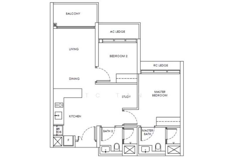 Chuan Park, 240 Lorong Chuan, 2 Bedrooms, 743 sqft, Condominium For Sale, by TC Tan, 60174278 - PropertyGuru.com.sg