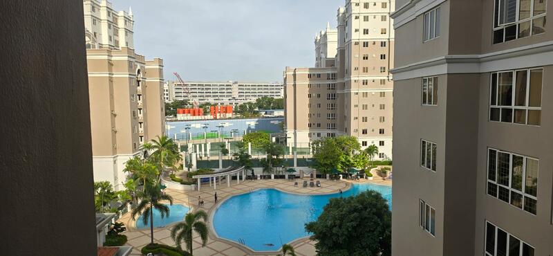 Pool view from bedroom window