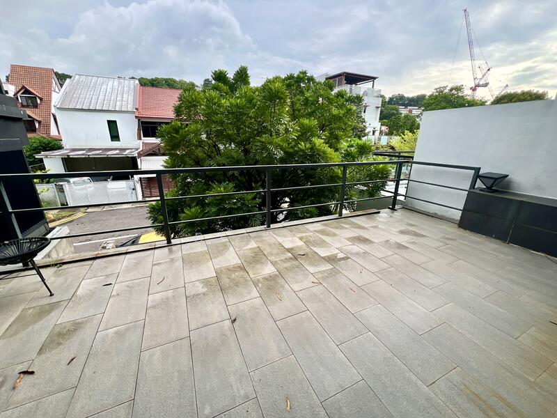 Big balcony overlooking greenery