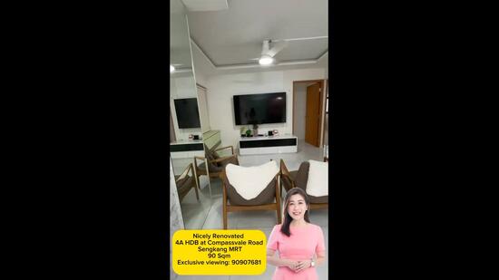 Nicely Renovated 4A HDB near Sengkang MRT, , 3 Bedrooms, 969 sqft, HDB Flat For Sale, by Aina Lie 李艾娜, 60183625 - PropertyGuru.com.sg