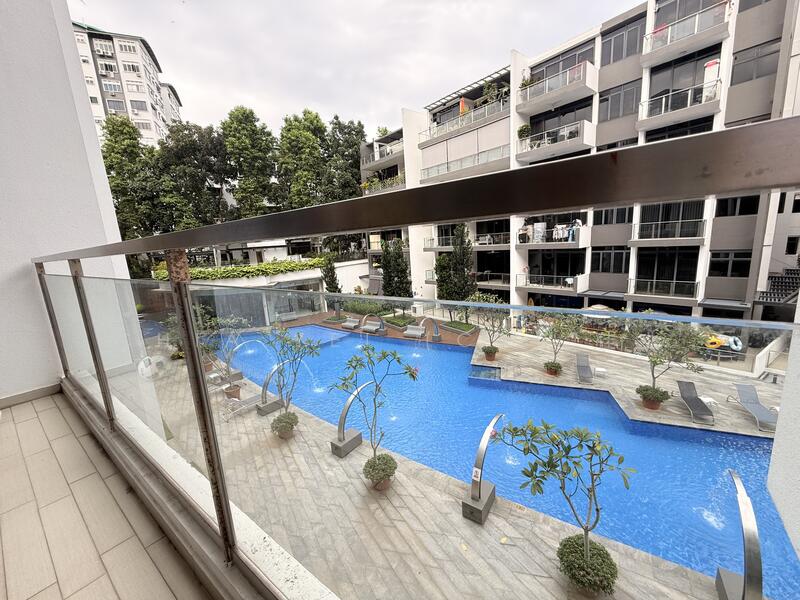 Balcony with Pool View