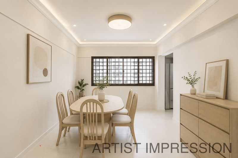 14 Eunos Crescent, 14 Eunos Crescent, 3 Bedrooms, 1,259 sqft, HDB Flat For Sale, by Bee 林美玲, 60195277 - Dining Room (Artist Impression) - PropertyGuru.com.sg