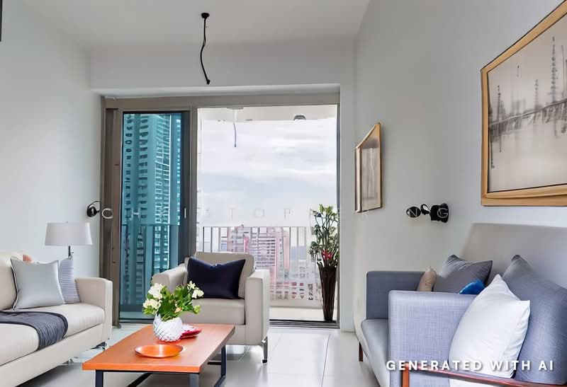 Queens Peak, 3 Dundee Road, 2 Bedrooms, 775 sqft, Condominium For Sale, by Christopher Ng 吴锦钊, 60198432 - Living Room - PropertyGuru.com.sg