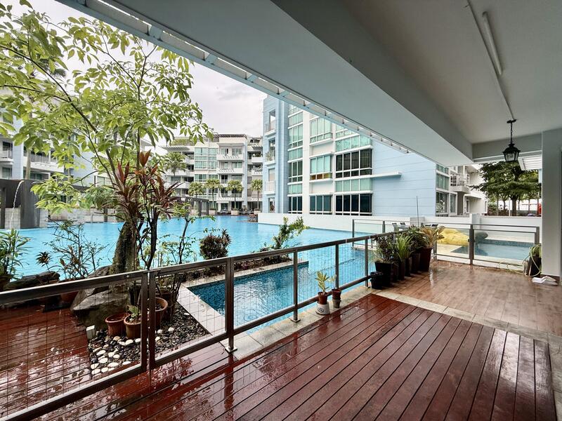 Patio with safety gate