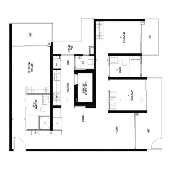 Floor plan taken from a mirror image