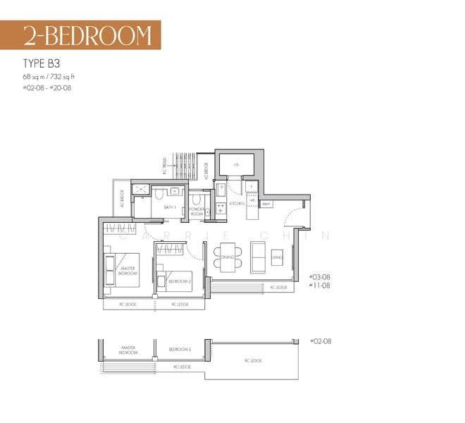 8@BT, 6 Bukit Timah Link, Clementi Park / Upper Bukit Timah, 2 Bedrooms, 732 sqft, Condominium For Sale, by Carrie Chin, 60205186 - PropertyGuru.com.sg
