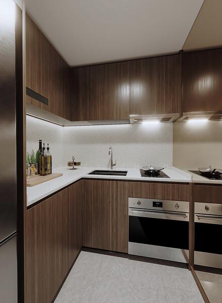 Lentor Modern, Lentor Central, Mandai / Upper Thomson, 2 Bedrooms, 678 sqft, Condominium For Sale, by Lizzy Zhou, 60210667 - Kitchen - PropertyGuru.com.sg