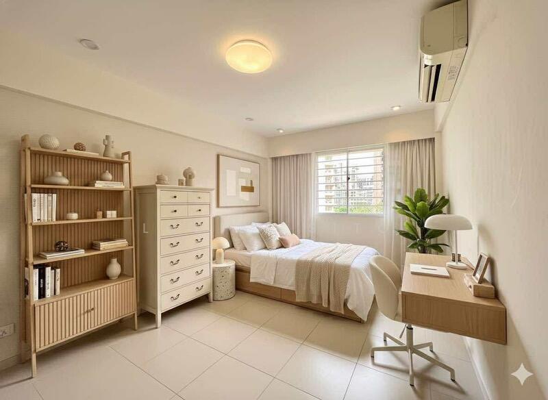 5 Delta Avenue, 5 Delta Avenue, 3 Bedrooms, 979 sqft, HDB Flat For Sale, by Louise Sito, 60210723 - Post renovation render - common room - PropertyGuru.com.sg