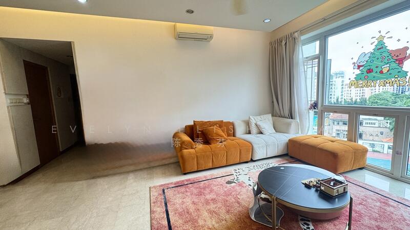 Spacious Living Room Pool Greenery View