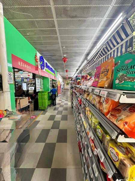 Supermarket, shops, clinics, coffeeshop.