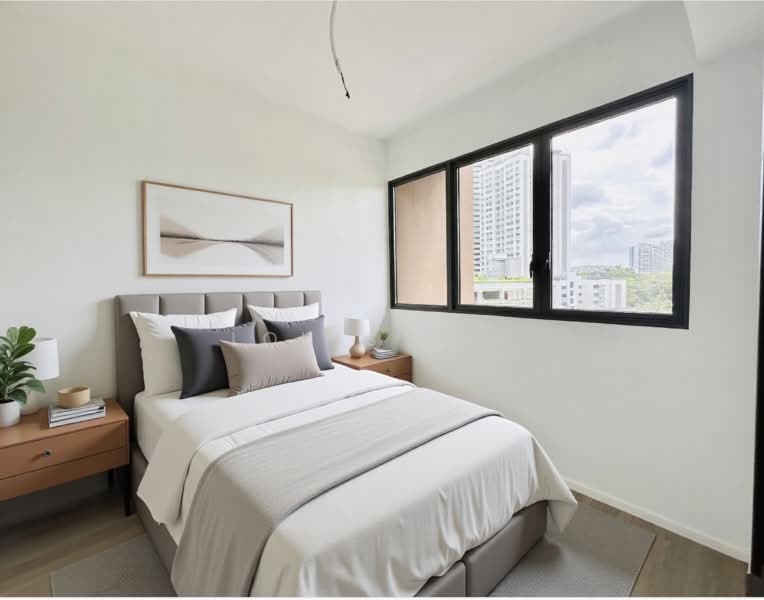 AMO Residence, 21 Ang Mo Kio Rise, 2 Bedrooms, 678 sqft, Condominium For Sale, by Louis Tay, 60220793 - Bedroom (virtually staged) - PropertyGuru.com.sg