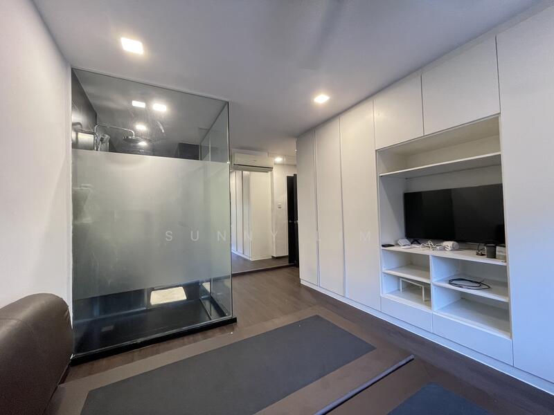 Master bedroom with attached bathroom