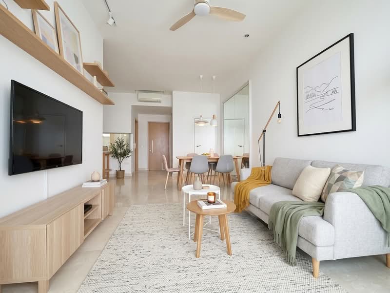 Luxe Ville, 338 Pasir Panjang Road, 2 Bedrooms, 980 sqft, Condominium For Sale, by Kelly Ting, 60229303 - Living Room - AI Generated - PropertyGuru.com.sg