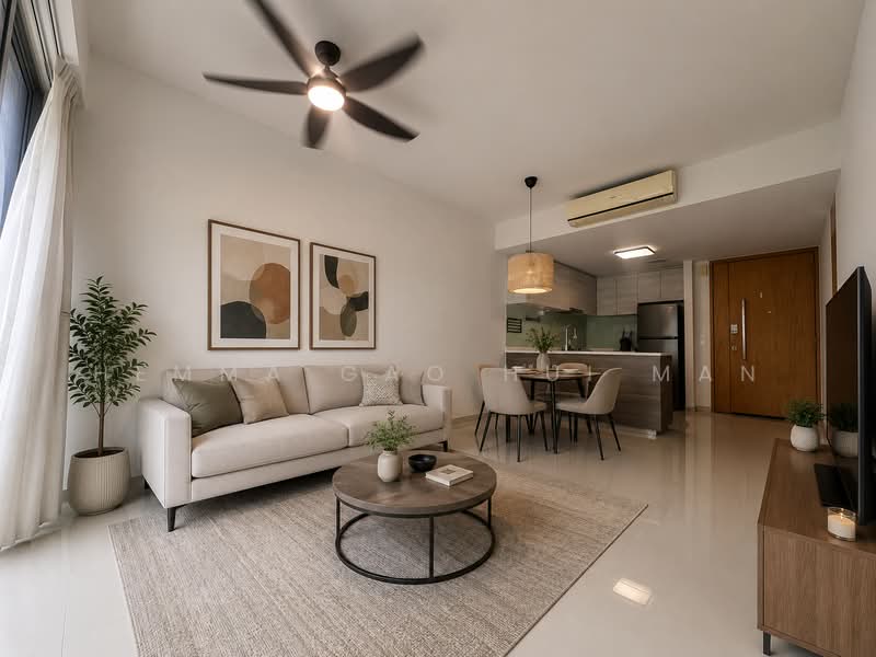 Bartley Residences, 7A Lorong How Sun, 2 Bedrooms, 797 sqft, Condominium For Sale, by Hemma Gao Hui Man, 60230214 - Artist Impression - Living Room - PropertyGuru.com.sg