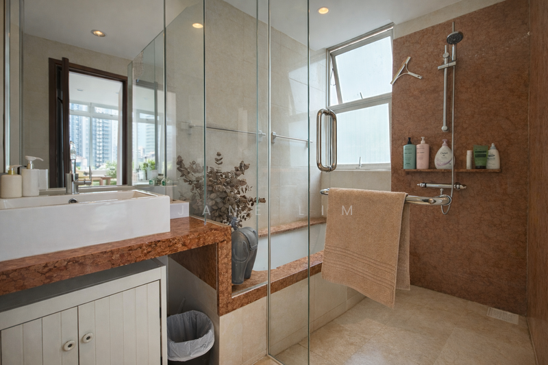 Belmond Green, 15 Balmoral Road, 2 Bedrooms, 980 sqft, Condominium For Rent, by Jane Lim, 60234107 - Master bathroom - PropertyGuru.com.sg
