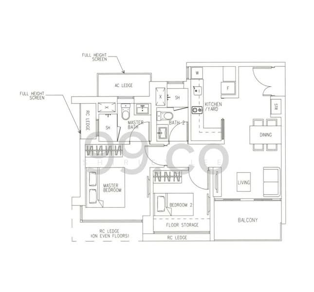 H2O Residences Condominium For Sale at S$ 1,150,000 | PropertyGuru Singapore