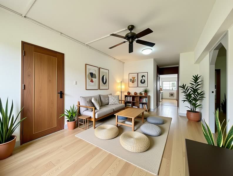 24 Marsiling Drive, 24 Marsiling Drive, 3 Bedrooms, 990 sqft, HDB Flat For Sale, by Iris Lim, 60236954 - Living Room illustrated by Ai  - PropertyGuru.com.sg