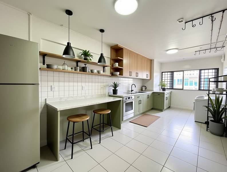 24 Marsiling Drive, 24 Marsiling Drive, 3 Bedrooms, 990 sqft, HDB Flat For Sale, by Iris Lim, 60236954 - Kitchen illustrated by Ai  - PropertyGuru.com.sg