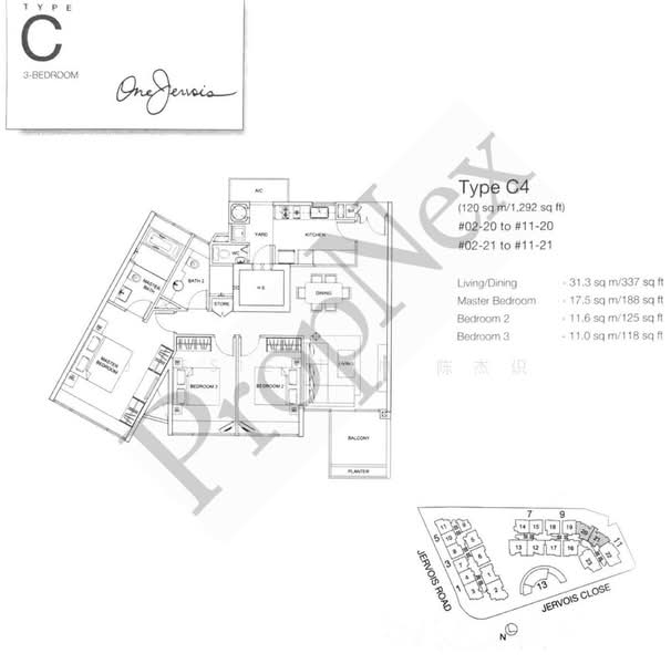 One Jervois, 3 Jervois Close, 3 Bedrooms, 1,292 sqft, Condominium For Rent, by Jessie Tan 陈杰识, 60238845 - PropertyGuru.com.sg