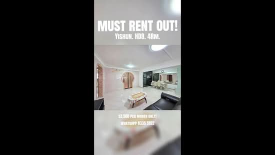 644 Yishun Street 61, 644 Yishun Street 61, 3 Bedrooms, 1,109 sqft, HDB Flat For Rent, by Lynn Wong, 60239410 - PropertyGuru.com.sg