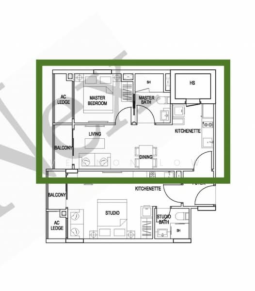 Kensington Square, 2 Jalan Lokam, 1 Bedroom, 400 sqft, Apartment For Rent, by Vernon Low, 60243302 - PropertyGuru.com.sg