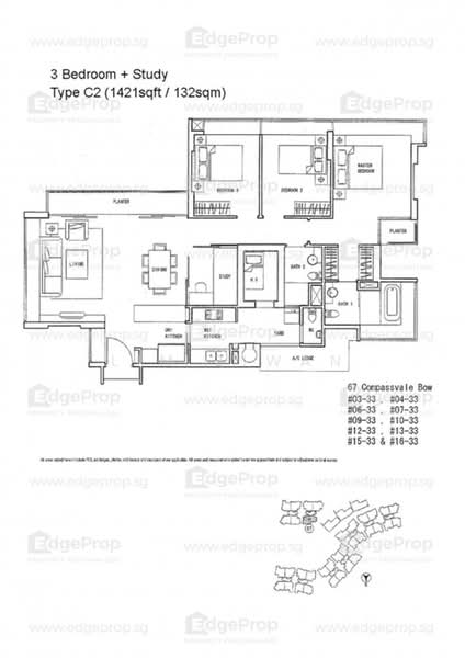 The Quartz, 73 Compassvale Bow, 3 Bedrooms, 1,421 sqft, Condominium For Rent, by Lim Ziwan, 60244354 - PropertyGuru.com.sg