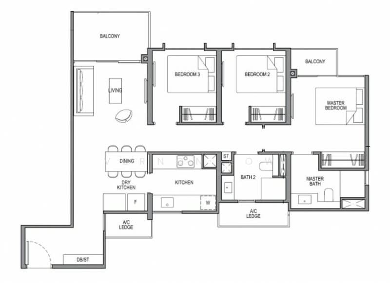 Park Colonial, 4 Woodleigh Lane, 3 Bedrooms, 980 sqft, Condominium For Rent, by Vernon Low, 60244824 - PropertyGuru.com.sg