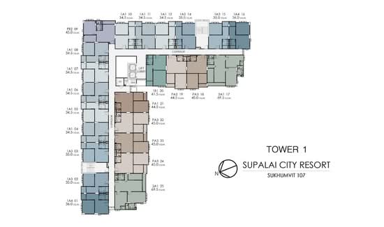 Supalai City Resort Sukhumvit 107 : ศุภาลัย ซิตี้ รีสอร์ท สุขุมวิท 107 - Site Plan