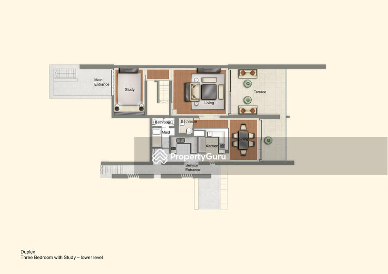3 Bedroom Penthouse (1st floor) (3,186 sq feet)