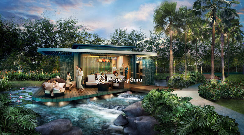 Fine Dining Pavilion surrounded by water