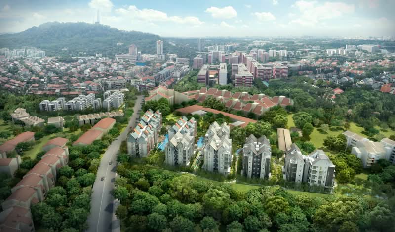 The Creek @ Bukit, 17 Toh Tuck Road, 3 Bedrooms, 969 sqft, Condominium For Rent, by Sean Low JT, 21031753 - View from above - PropertyGuru.com.sg