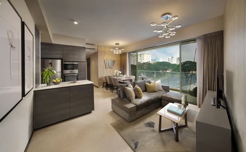 Sims Urban Oasis, 2 Sims Drive, 2 Bedrooms, 624 sqft, Condominium For Sale, by Thomas Tham, 25590459 - 4-Bedroom Grand Unit - Living Room - PropertyGuru.com.sg