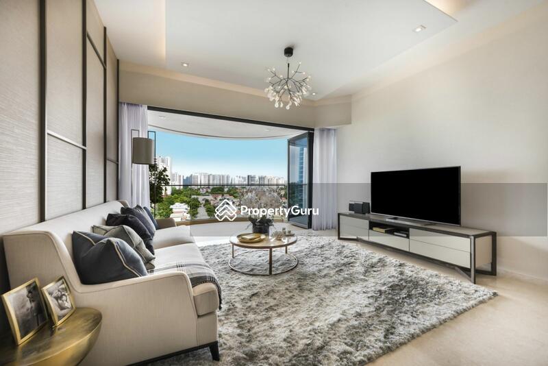Living area with city view