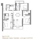 Type G (2 Bedrooms Studio)